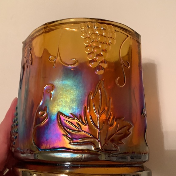 Vintage Amber Carnival Glass Wine Holder - Picture 3 of 6